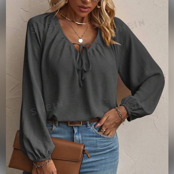 SHEIN Tops - Lantern sleeve blouse